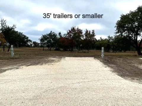Real 35 foot gravel RV pad at Sunset Ridge